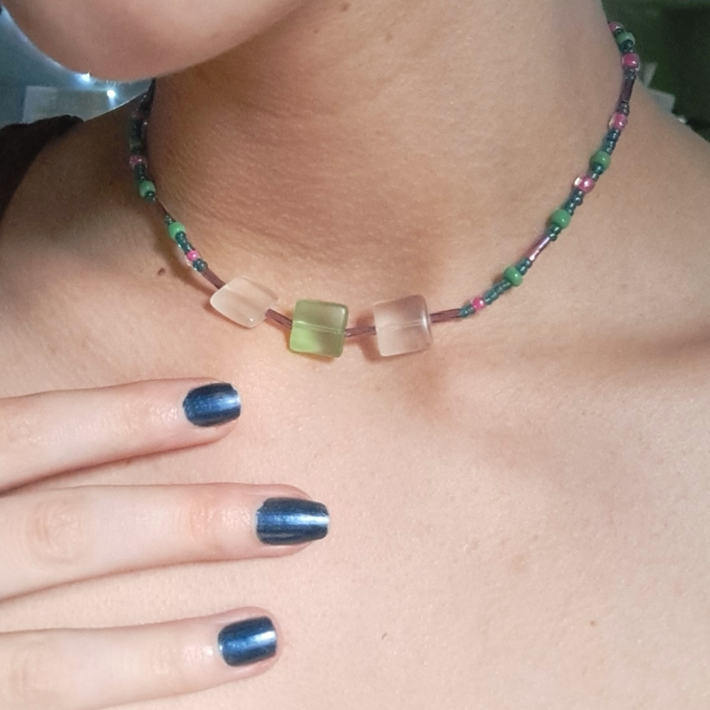 Handmade Glass Choker Necklace